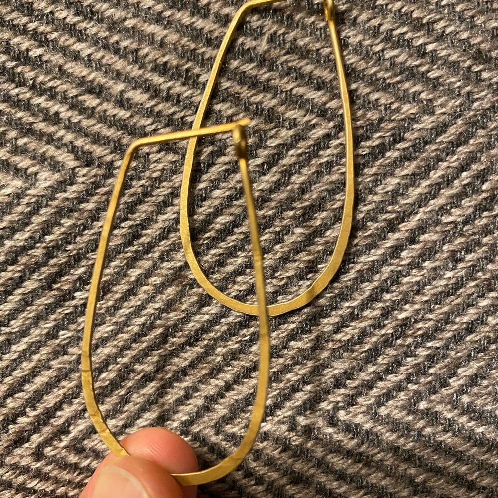 Handcrafted classic matte brass earrings